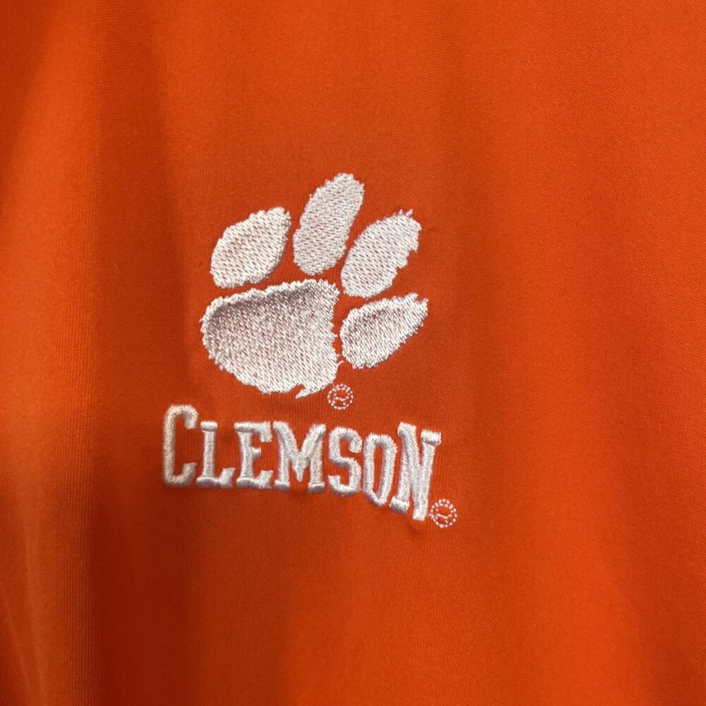 Champion Golf Polo Shirt Clemson Tigers Mens XL NCAA Performance Orange Striped - Picture 3 of 9